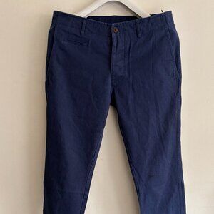 $260 BNWT Wings + Horns 5 Pocket Button Fly Indigo/ Navy Chinos/ Pants - 32 x 30